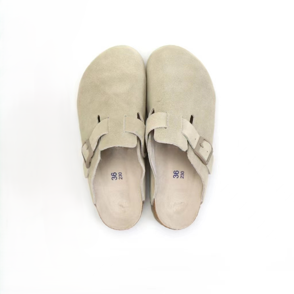 Khaki Suede Clogs
