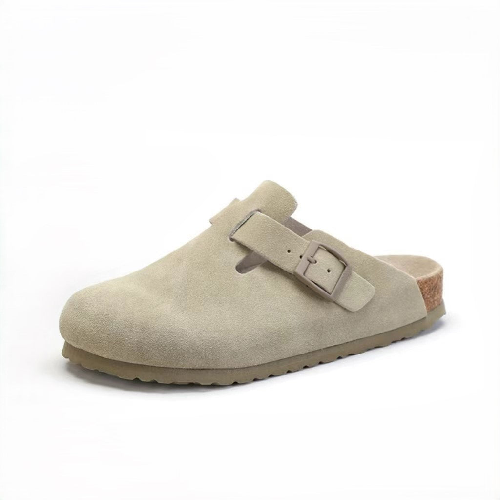 Khaki Suede Clogs