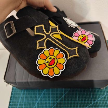 Black Kitty Design Clogs