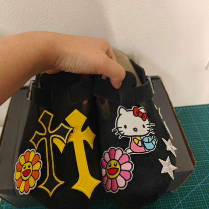 Black Kitty Design Clogs