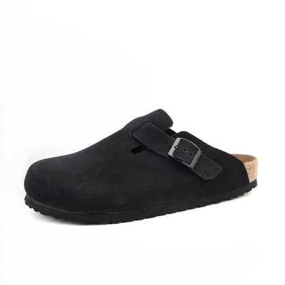 Black Boston Suede Clogs