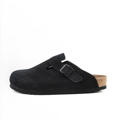 Black Boston Suede Clogs