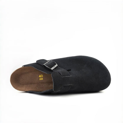 Black Boston Suede Clogs