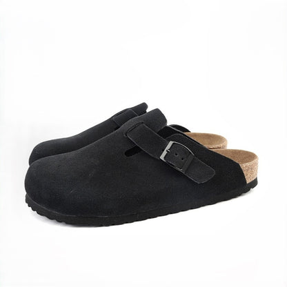 Black Boston Suede Clogs