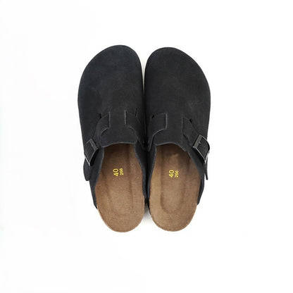 Black Boston Suede Clogs