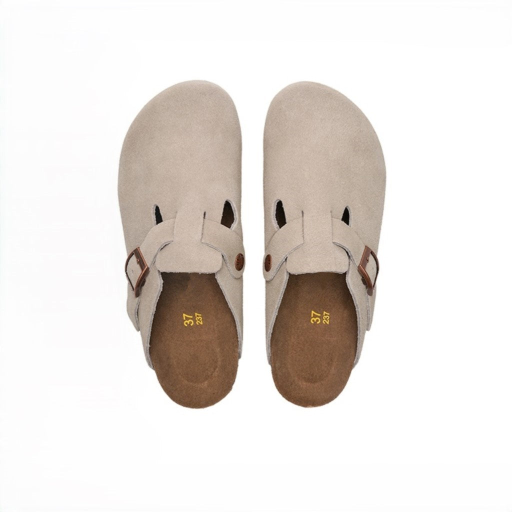 Gray Suede Clogs