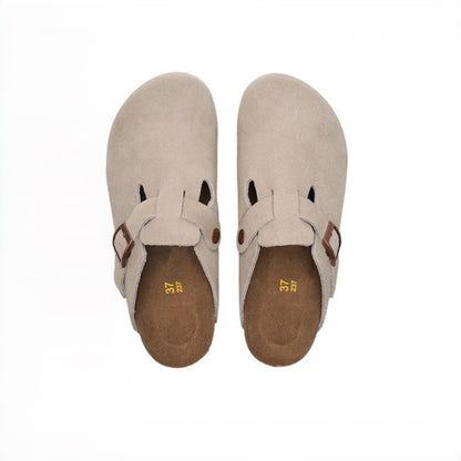 Gray Suede Clogs
