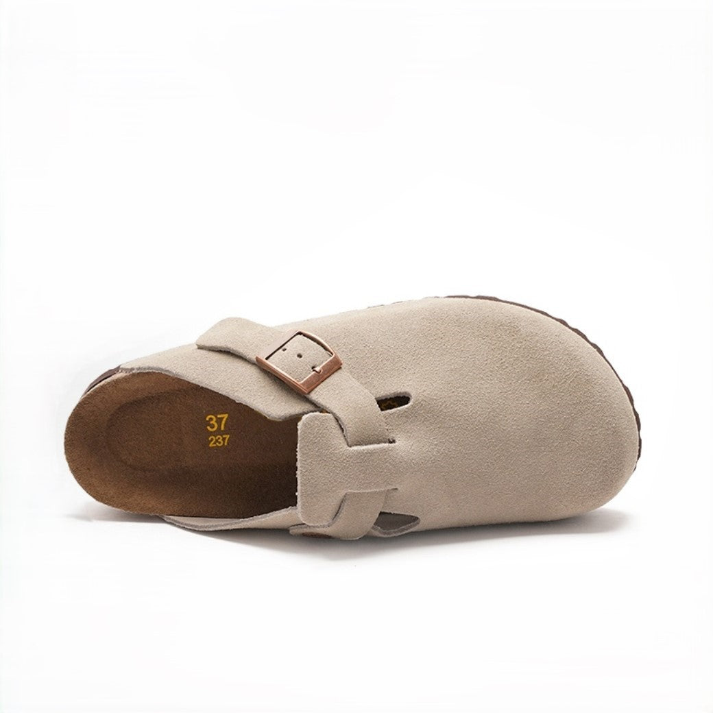 Gray Suede Clogs
