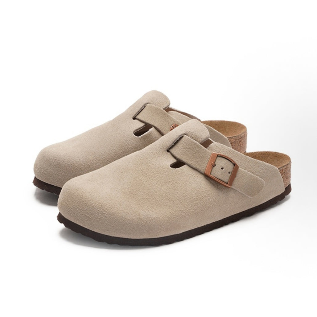 Gray Suede Clogs