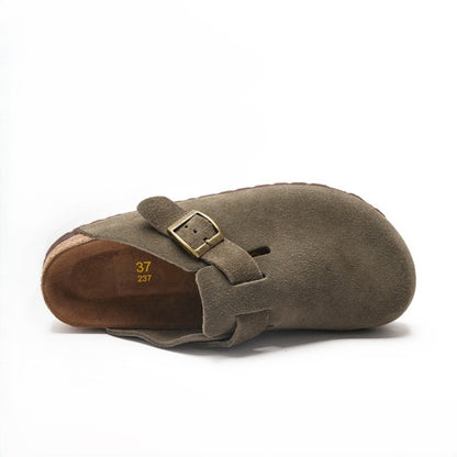 Military Green Suede Clogs