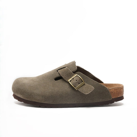 Military Green Suede Clogs