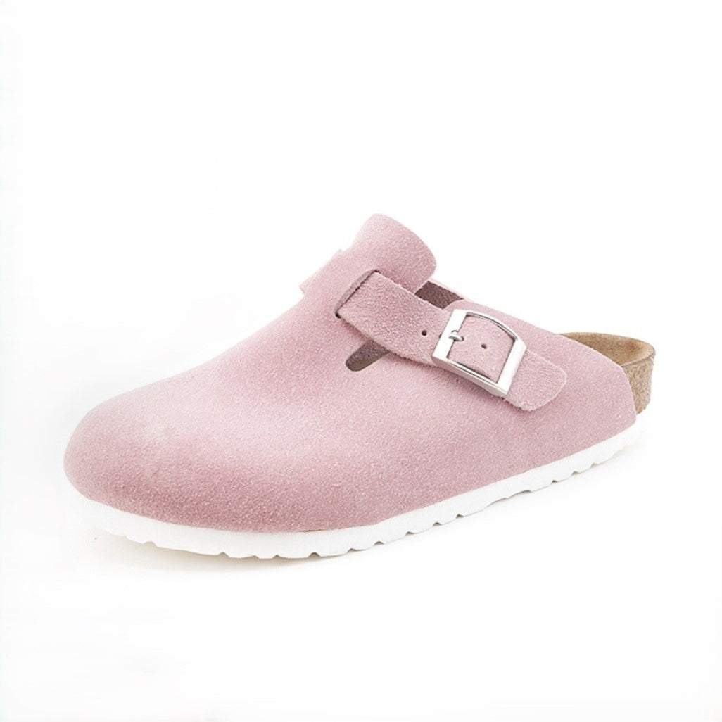 Pink Suede Clogs