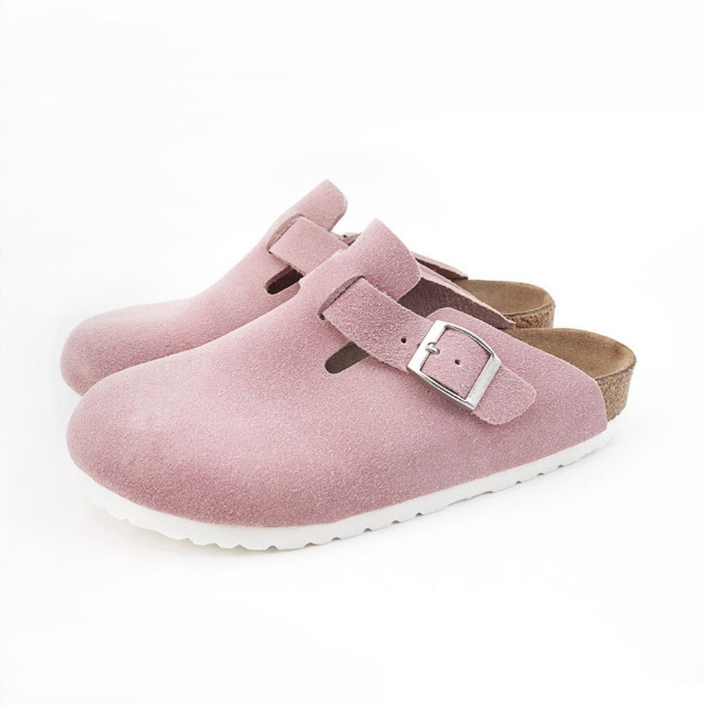 Pink Suede Clogs