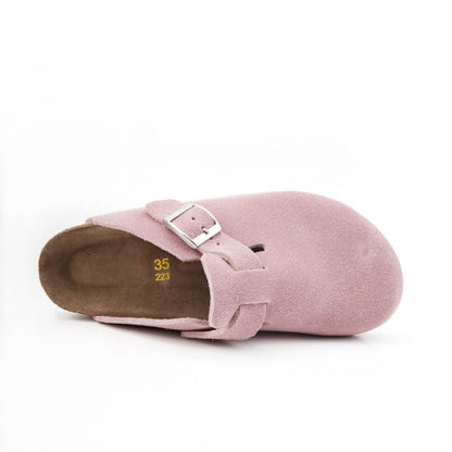 Pink Suede Clogs