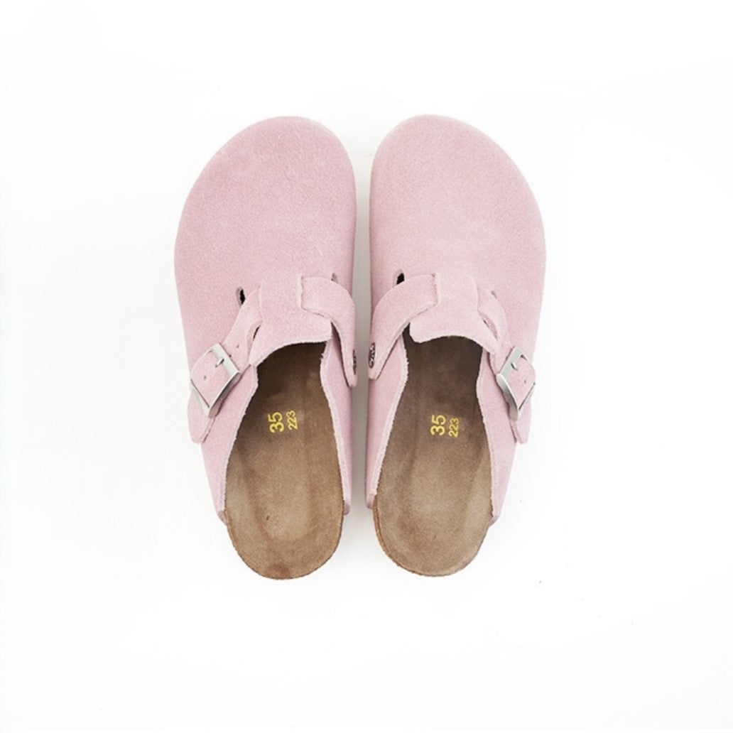 Pink Suede Clogs